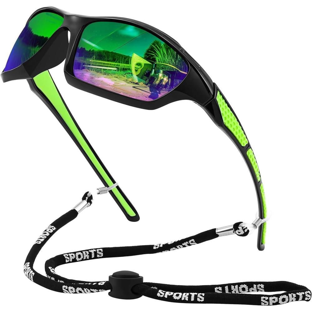 imageFEISEDY 3PACK Sport Polarized Sunglasses Men Women Outdoor Fishing Running Baseball Sun Glasses UV400 Protection B9162Green