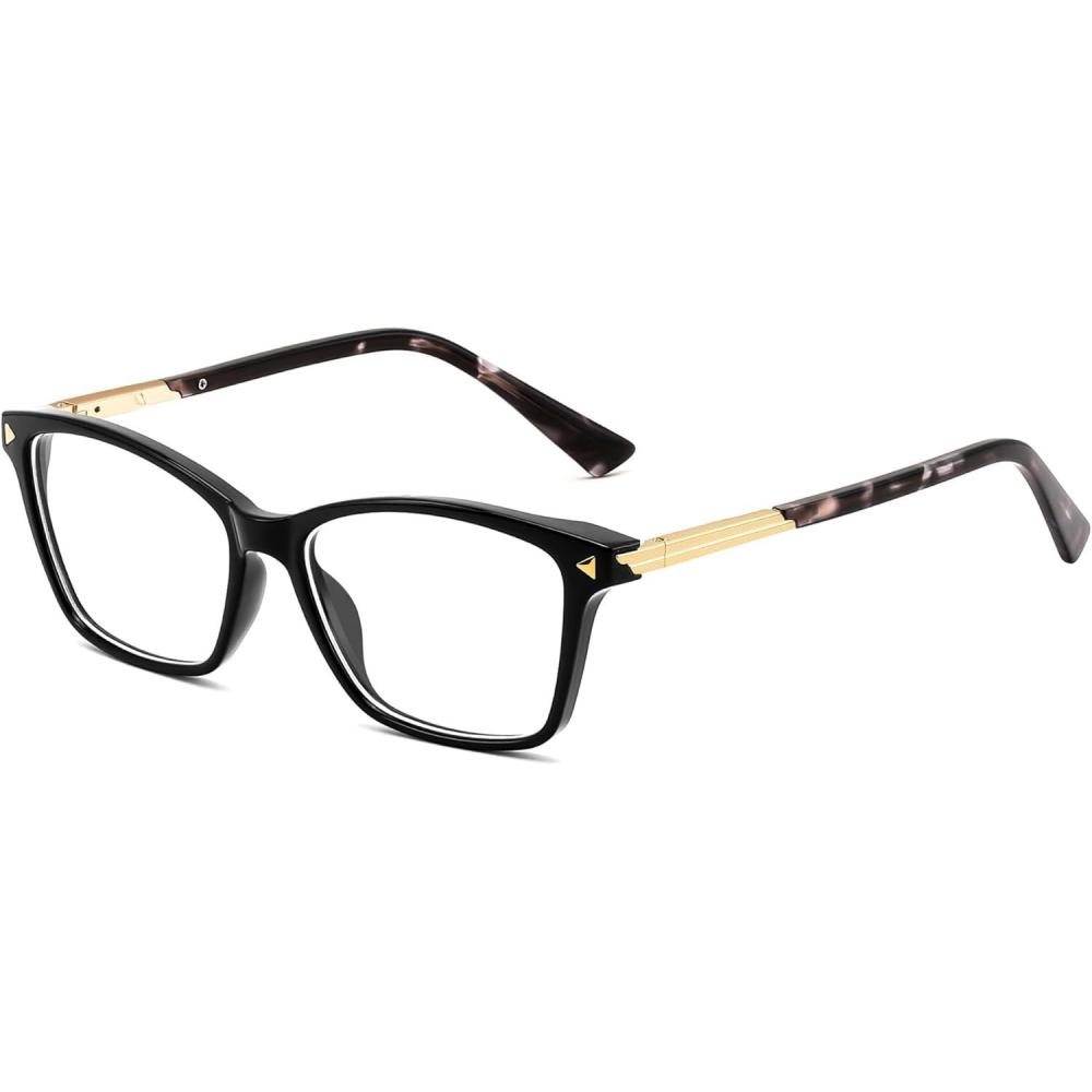 imageFEISEDY AntiBlue Light Blocking Glasses with TR90 Anti Eyestrain for Women Men to TV Phone Computer and Gaming B0370Black