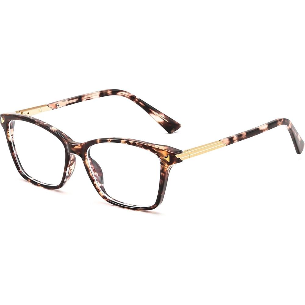 imageFEISEDY AntiBlue Light Blocking Glasses with TR90 Anti Eyestrain for Women Men to TV Phone Computer and Gaming B0370Tortoise