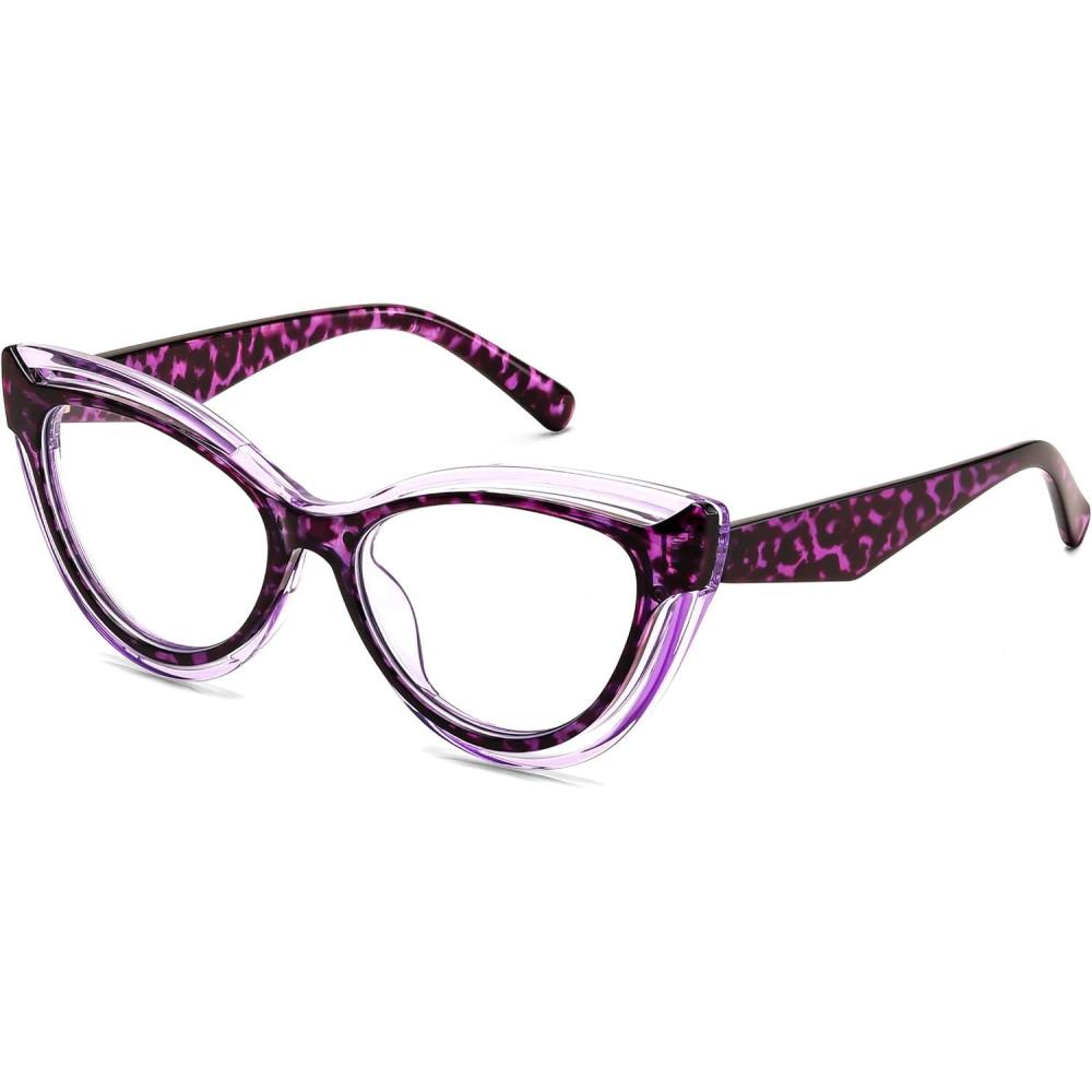 imageFEISEDY Blue Light Blocking Glasses Women Vintage Cat Eye Frame Anti Fatigue B0169Purple Tortoise