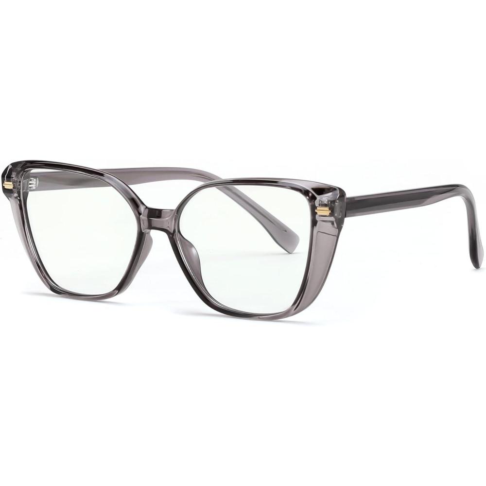 imageFEISEDY Cat Eye Blue Light Glasses for Women Anti Glare Eyestrain Computer Game Glasse B0123Grey