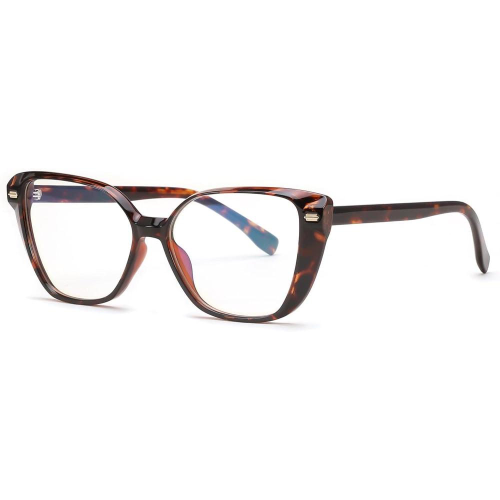 imageFEISEDY Cat Eye Blue Light Glasses for Women Anti Glare Eyestrain Computer Game Glasse B0123Tortoise