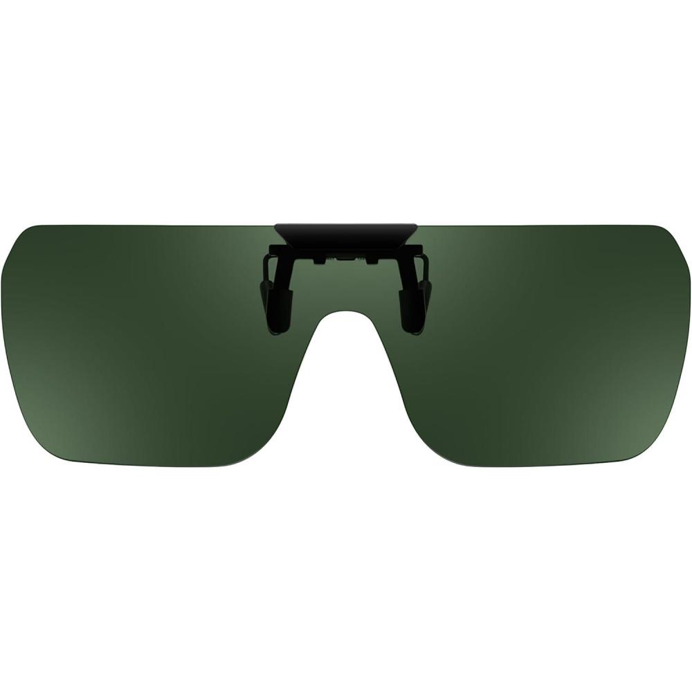 imageFEISEDY Clipon Flip Up Rimless One Piece Sunglasses for Glasses TAC Lenses B0345Green