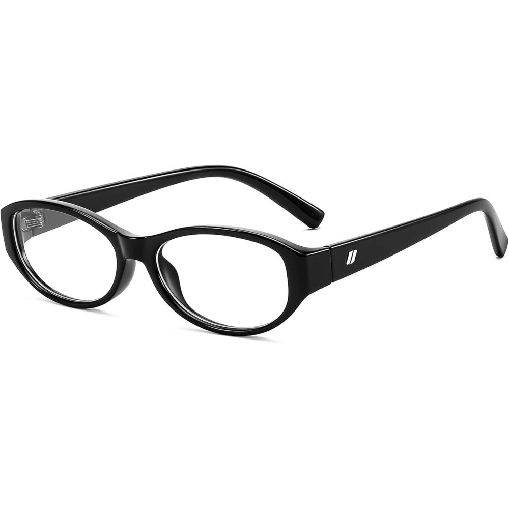 imageFEISEDY Fashion Blue Light Blocking Glasses for Women Vintage Small Lightweight Glasses Fake Nerd Y2K Frame B0256Black