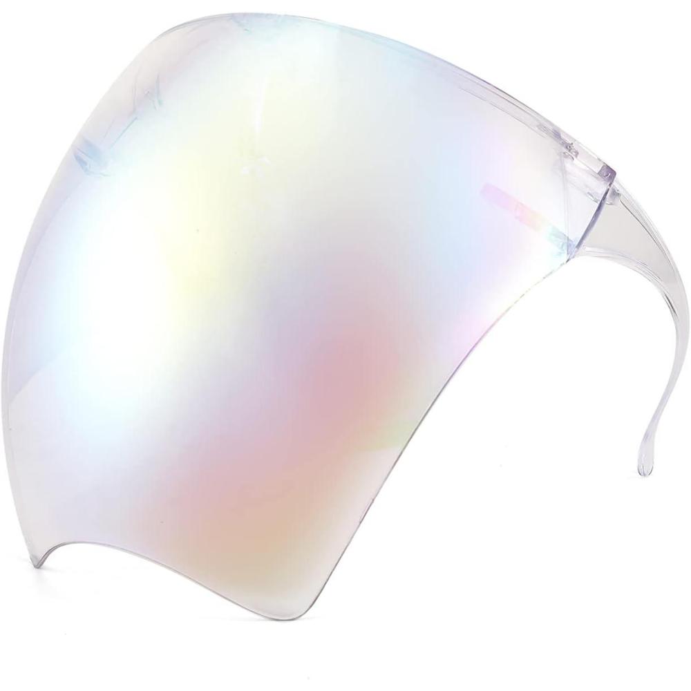 imageFEISEDY Full Cover Face Visor Protective Glasses Mirror Shield Sunglasses Anti Fog B2781002 Clear Frame Rainbow Mirror