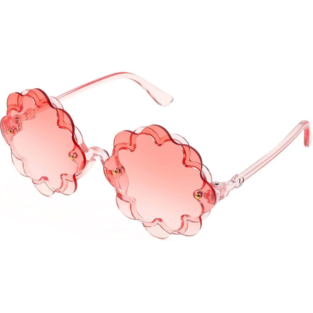 imageFEISEDY Girls Cute Flower Sunglasses Kids Round Toddler Baby Gglasses Colorful for Birthday Party Age 18 B2319Pastel Pinks
