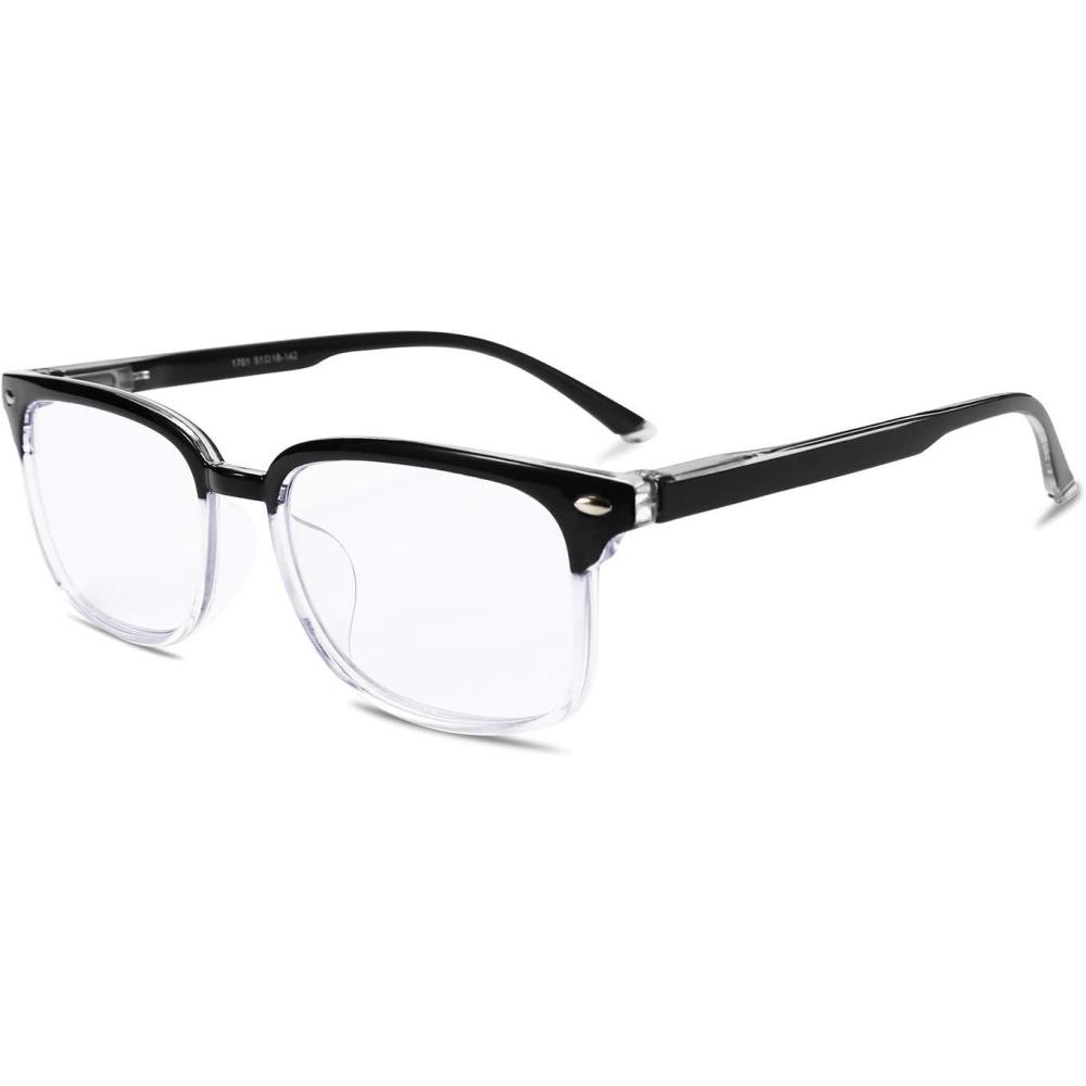 imageFEISEDY Progressive Multifocal Reading Glasses Blue Light Blocking Reader Glasses TR90 Frame Women Men B2497Blackclear
