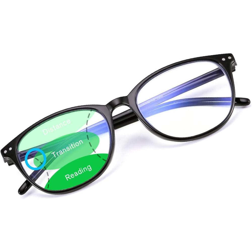 imageFEISEDY Progressive Multifocus Reading Glasses Men Women Computer Blue Light Blocking Readers B2557Black