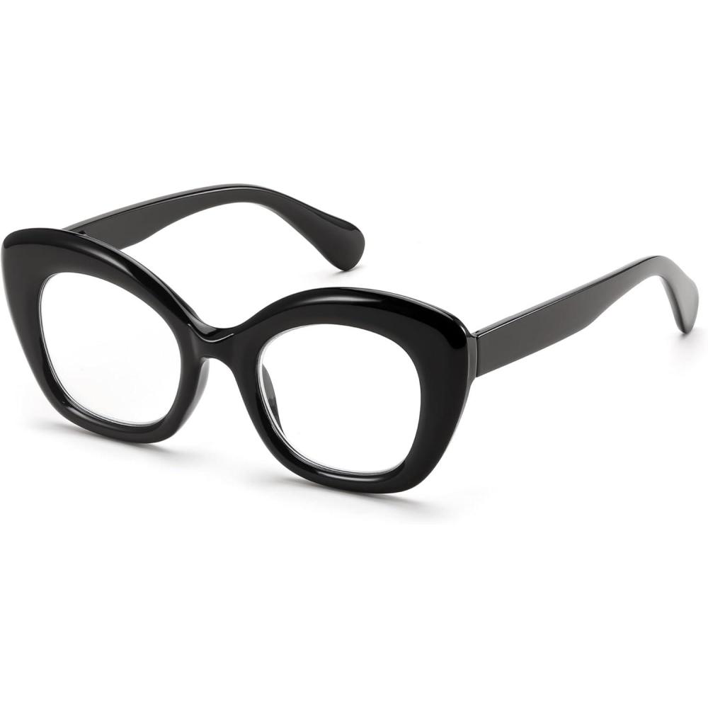 imageFEISEDY Reading Glasses for Women Fashion Cat Eye Blue Light Blocking Glasses Anti Glare Digital Eyestrain Readers B0139Black
