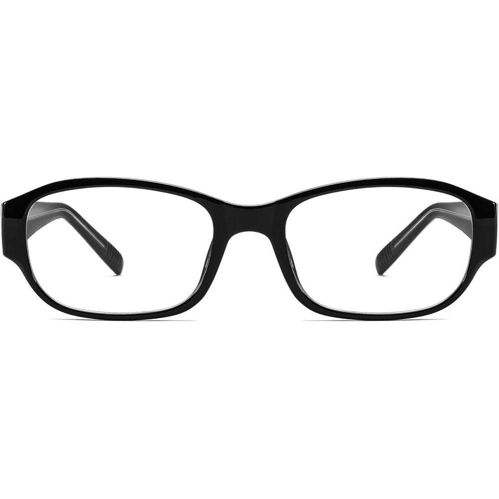 imageFEISEDY Rectangular Blue Light Blocking Glasses for Women Men Vintage Stylish Computer Glasses Fake Nerd Eyewear Frame B0266Black