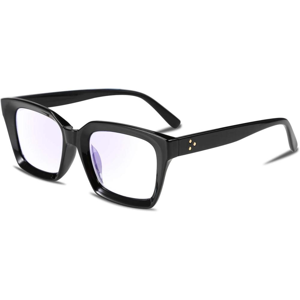 imageFEISEDY Retro Square Blue Light Blocking Reading Glasses Anti Glare Digital Eyestrain Reader B2479Black