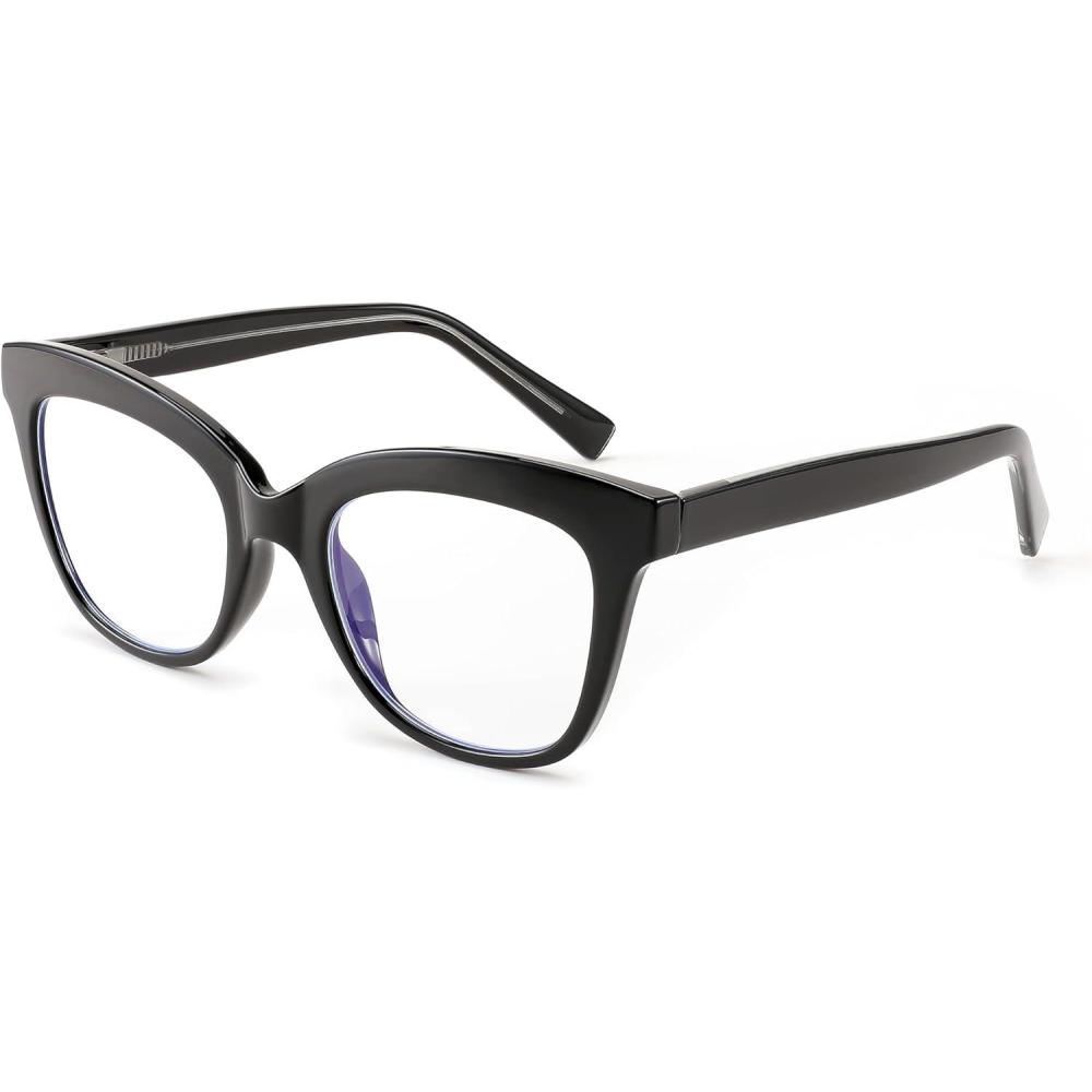 imageFEISEDY Retro Square Reading Glasses Anti Glare Digital Blue Light Blocking Eyestrain for Women Reader B0058Black