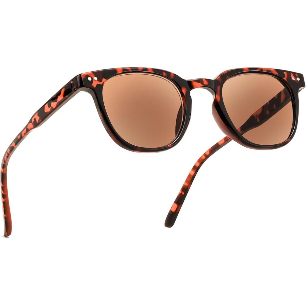 imageFEISEDY Round Reading Sunglasses for Men and Women Stylish Blue Light Blocking Readers B0113Tortoise