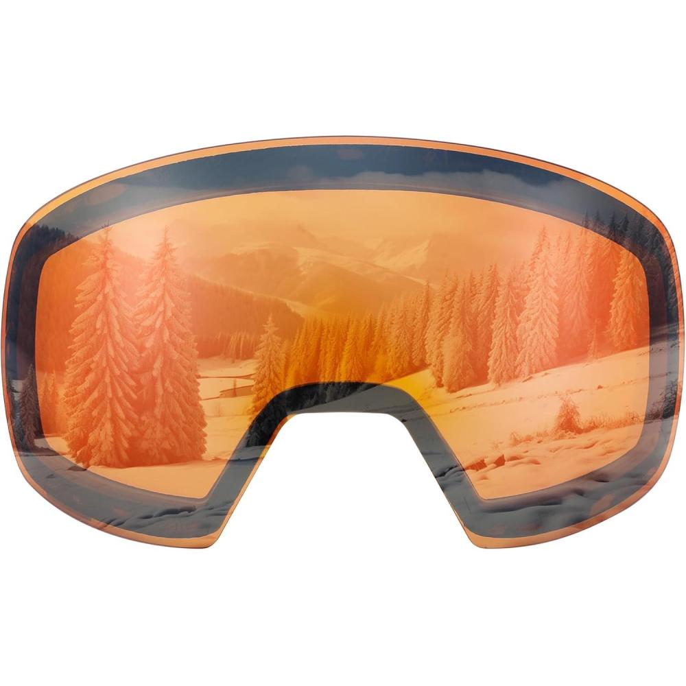imageFEISEDY Ski Goggles OTG Snow Sport Goggles for Adult Youth AntiFog UV400 Protection Bendable DualLenses B2961Orange Lens Vit 50