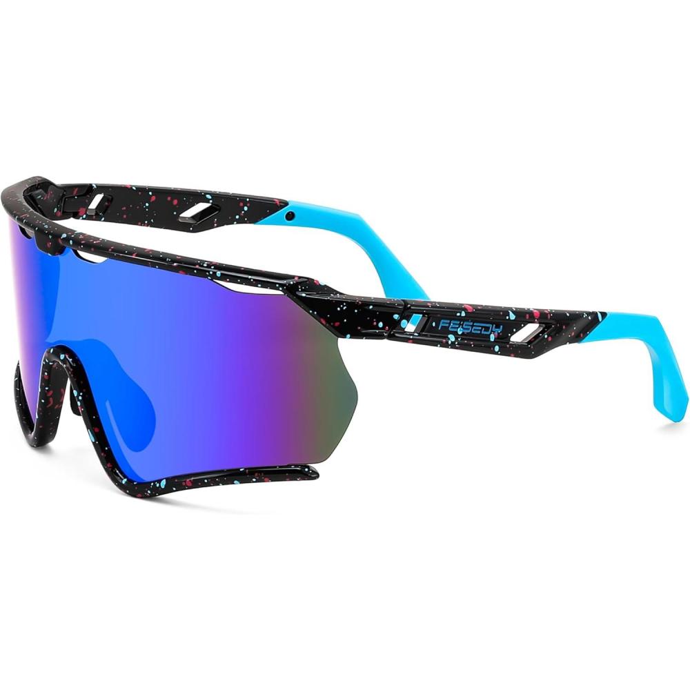 imageFEISEDY Sports Sunglasses for Men Women Youth Baseball Cycling Running Softball Biking Glasses B0305Blue