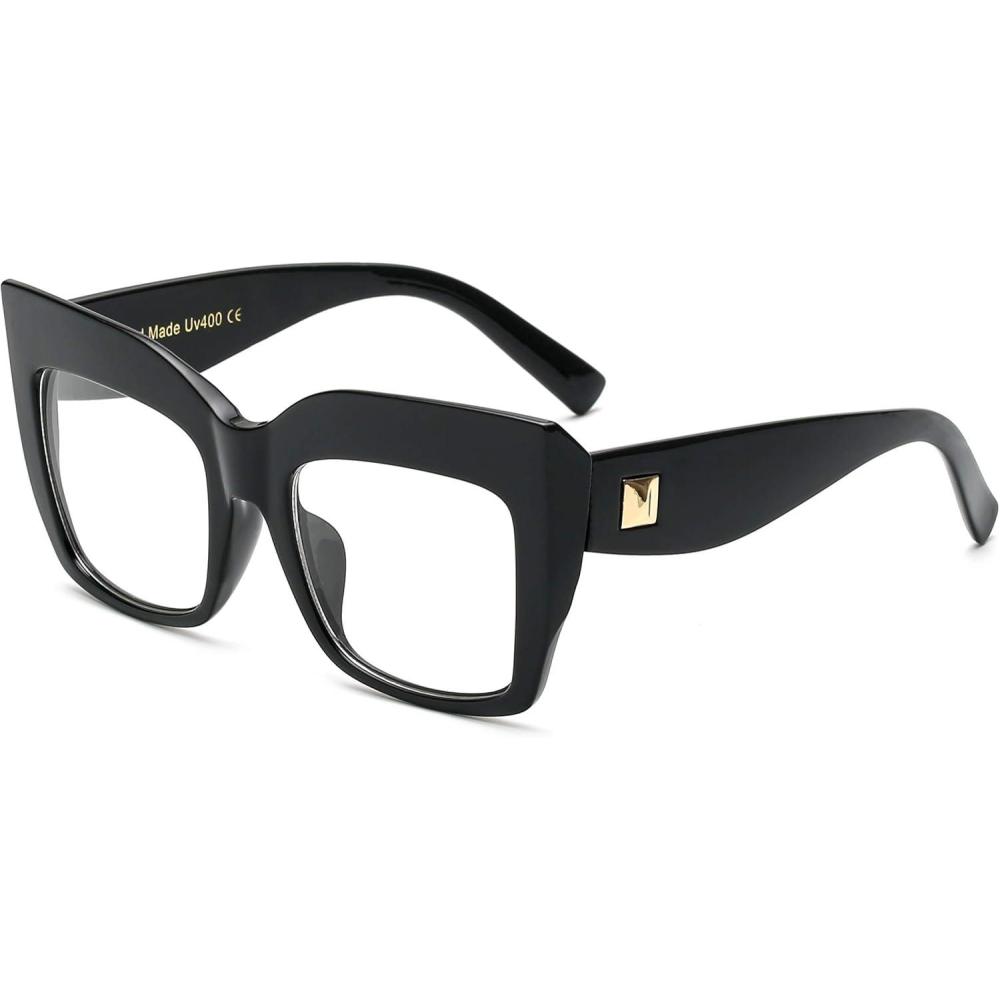 imageFEISEDY Square Oversized Glasses Frame Eyewear Women B2475Black