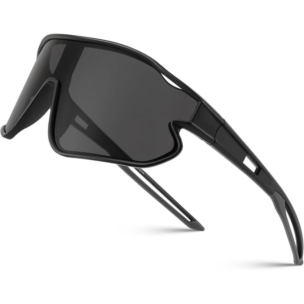 imageFEISEDY Unisex Youth Sunglasses Teens Baseball Tennis Sunglasses UV400 Sports Boys Girls Cycling Shades B4064Black