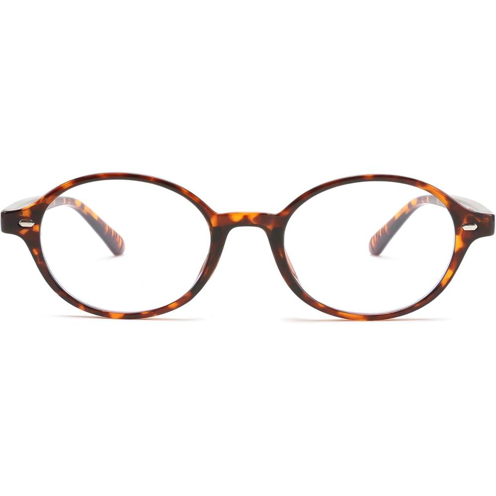 imageFEISEDY Vintage Oval Blue Light Glasses for Women Men Stylish Lightweight 90s Eyeglasses Fake Nerd Y2k Eyewear Frame B0242Tortoise