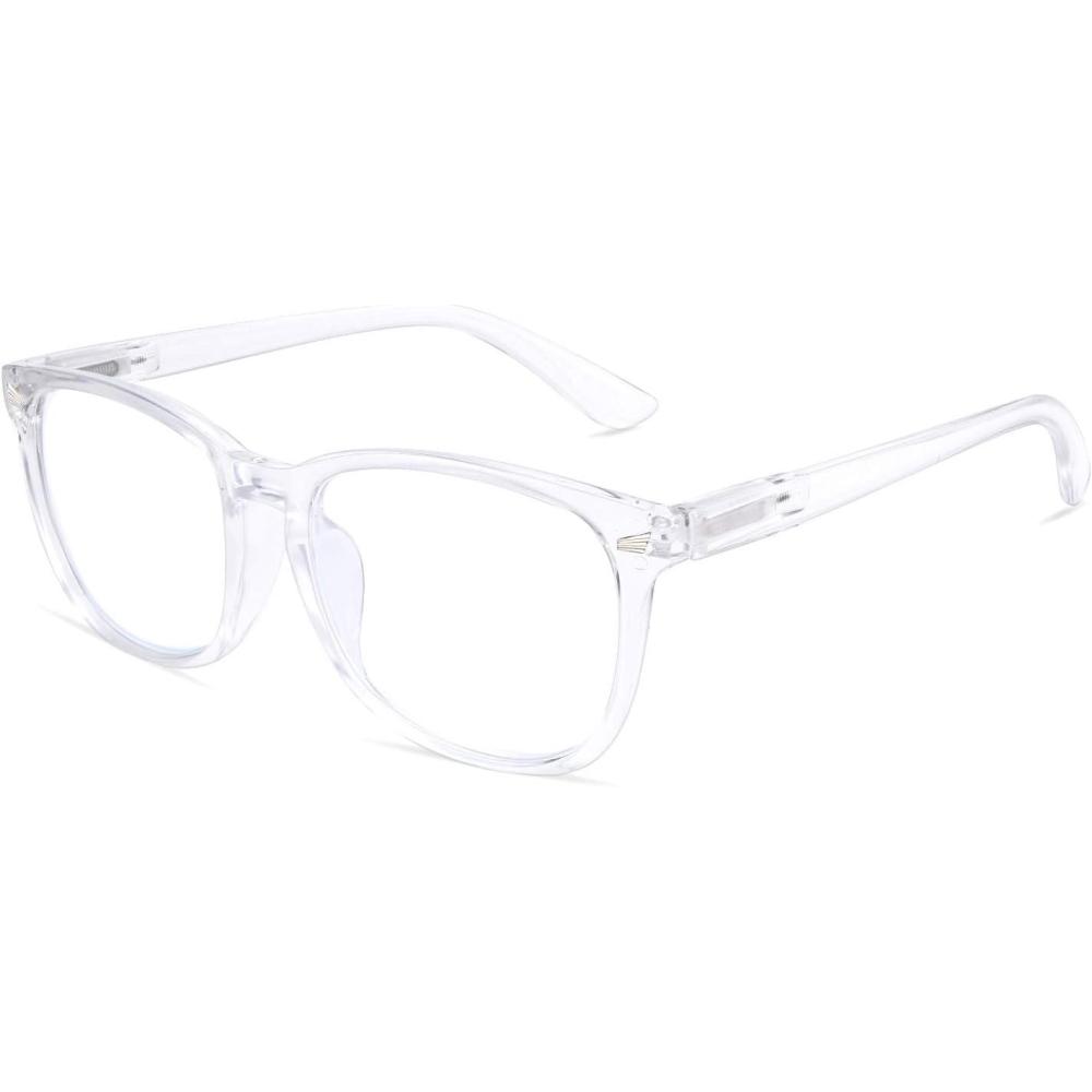imageFEISEDY Vintage Reading Blue Light Blocking Glasses Women Men Reader Spring Hinge Glasses B2519Clear