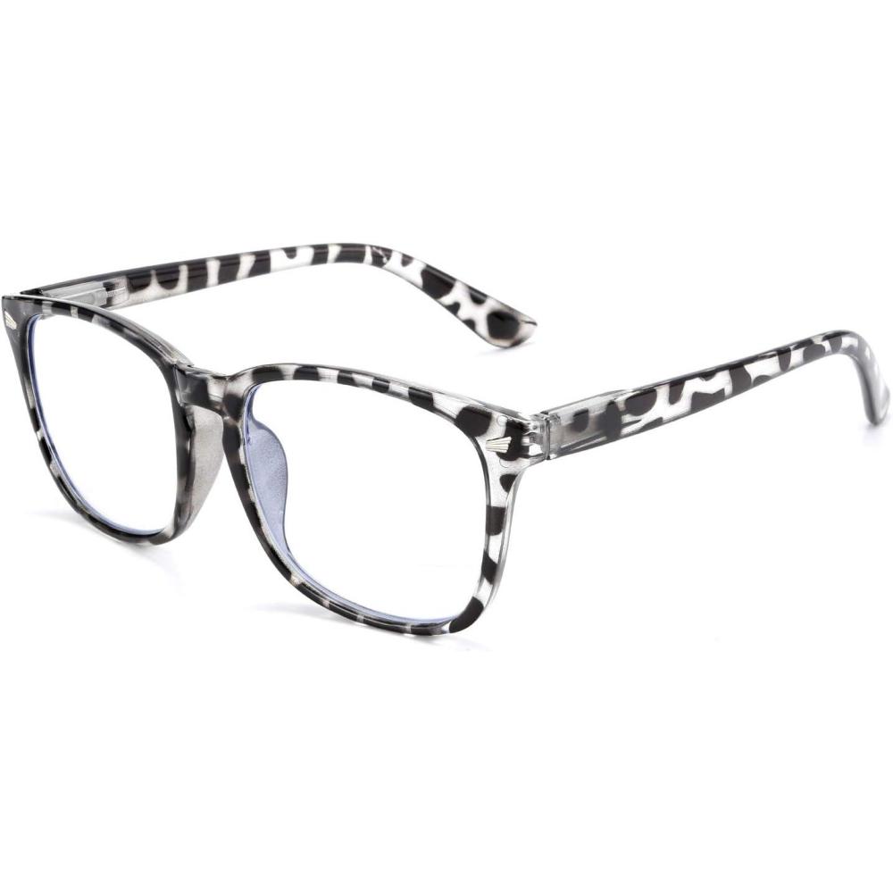 imageFEISEDY Vintage Reading Blue Light Blocking Glasses Women Men Reader Spring Hinge Glasses B2519Leopard