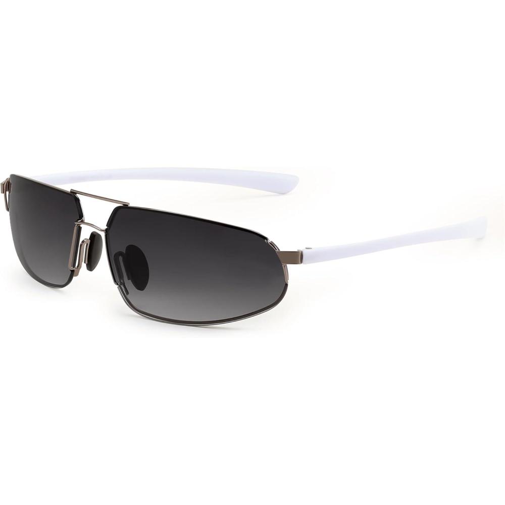imageFEISEDY Vintage Sunglasses Men Polarized Aviator Metal Frame Lightweight Driving Fishing Running B0057Polarized Gradient Gray Lens Gunmetal Frame 04