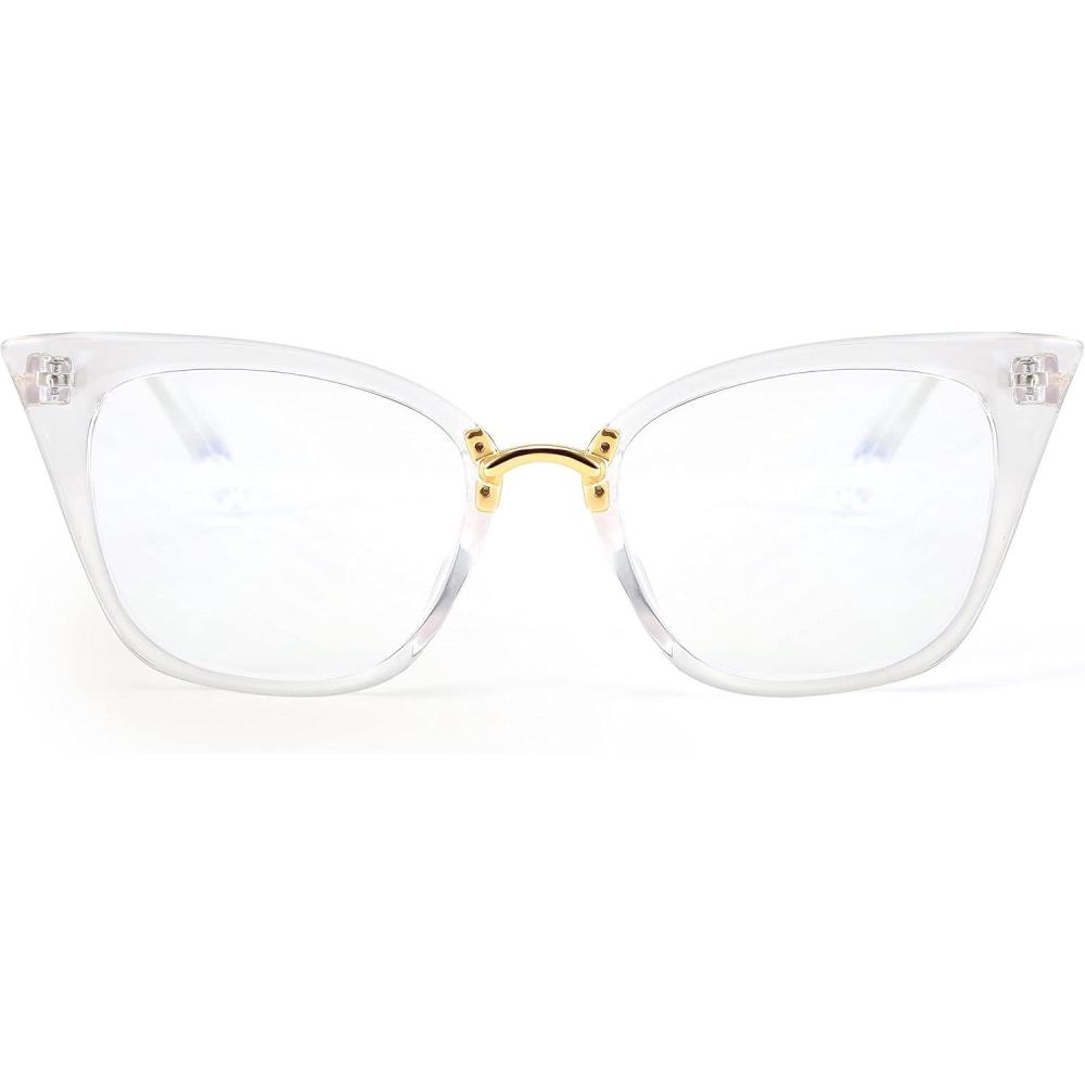 imageFEISEDY Women Oversized Cat Eye Reading Glasses Fashion Frame Readers B4072Clear