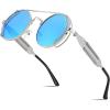 Silver Frame Blue and Silver Lenses With Silver Legs