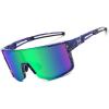 Blue Frame Green Mirrored Lens