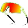 Transparent Green Frame Red Mirrored Lens