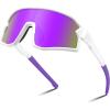 White Frame Purple Mirrored Lens