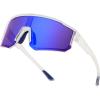 Clear Frame Blue Mirrored Lens