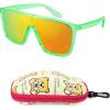 Transparent Green Frame & Red Mirror Lens