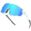 Transparent Blue Frame Blue Mirrored Lens
