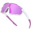 White Frame Purple Mirrored Lens