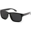 imageFEISEDY Men Sunglasses PolarizedSquare Vintage Cycling Running Fishing Golf Hiking Sports Sun Glasses B0080Polarized Gray Lenses With Black Temples 001