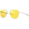 004 Silver Frame Yellow Lenses Night Driving Glasses