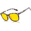 imageFEISEDY Night Vision Driving Glasses Yellow Lens Reduce Glare Safety Driving Sunglasses B0089Leopard Frame
