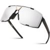 imageFEISEDY Outdoor Sports Sunglasses for Men Women Cycling Running Driving Glasses UV400 Protection B2342002 Black  White Mirrored Lens