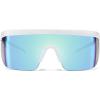 001 White Frame Blue Mirrored Lens