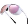 White Frame & Pink Mirror Lens