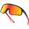 Black Frame Red Mirrored Lens