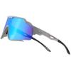 Grey Frame Light Blue Mirrored Lens