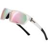 Transparent Frame & Pink Mirror Lens