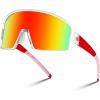 Transparent Frame Red Mirror Lens