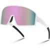 White Frame Pink Mirror Lens