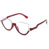 imageFEISEDY Reading Glasses for Women Fashion Half Frame Cat Eye Glasses Anti Glare Eyeglasses B0067Red