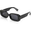 imageFEISEDY Rectangle Sunglasses for Women Men Retro Y2k 90s Thick Frame Chunky Square Sunglasses UV400 Protection B2307Black