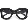 imageFEISEDY Retro Oversized Blue Light Blocking Reading Glasses Thick Frame Anti Glare Digital Eyestrain Readers B2980 Black 25x