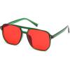 Transparent Green Frame & Red Lens
