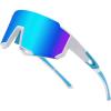 White Frame Blue Mirrored Lens